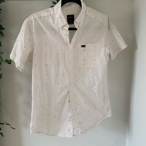 RVCA WHITE BUTTON UP SIZE S